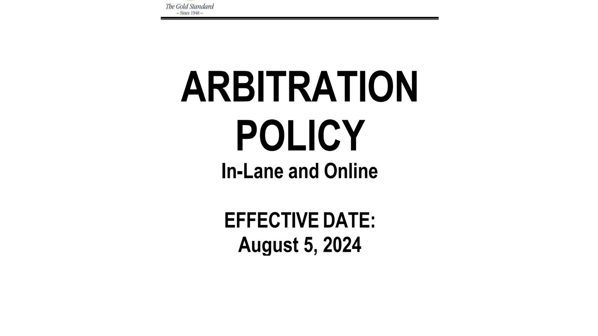 NAAA Arbitration Policy Updates (August 5th, 2024)